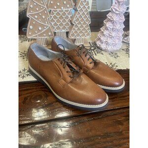Emporio Made In Italy Cognac Brown Perforated Oxford Men’s 44 (US10-10.5) Shoes